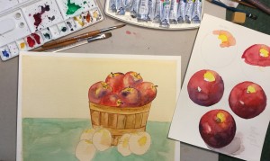 painting apples