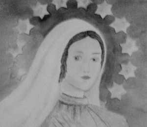 Queen of Peace, watercolor