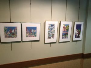Display of artwork at the Saratoga Springs Library